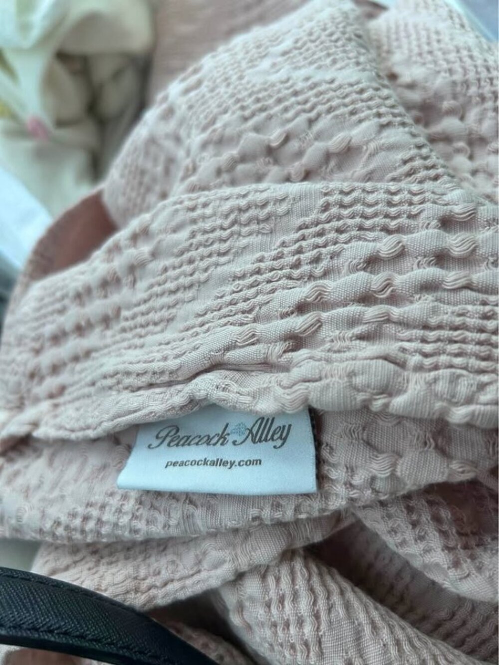Peacock Alley Blush Pink King Textured Blanket